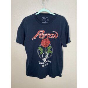 Vinyl Icons Poison Band Tee Medium Black Cotton Graphic Shirt Short Sleeve